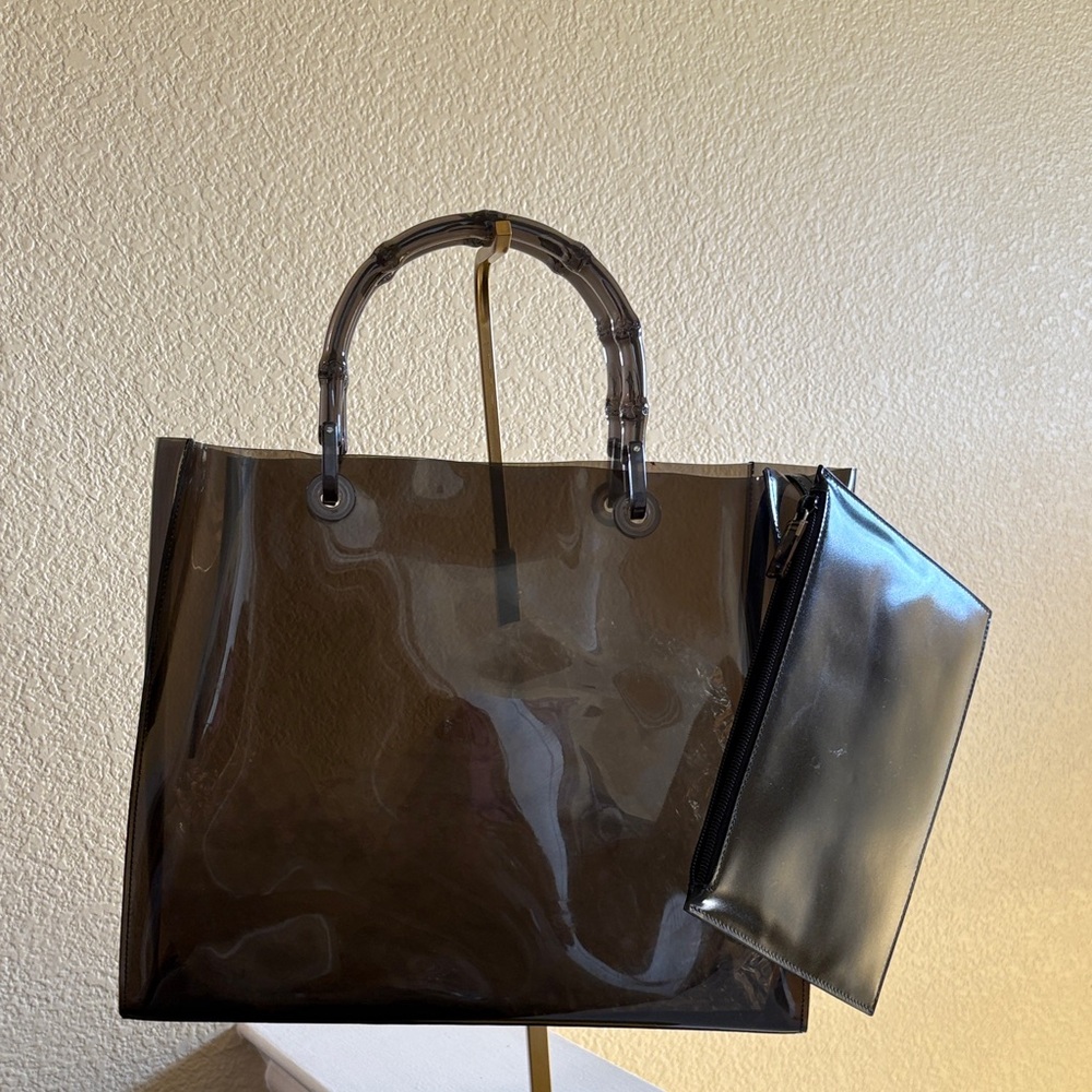 Gucci Transparent Tote with Matching Pouch